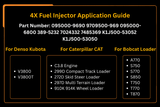 4X Fuel Injector 1J500 - 53050 Fits for Kubota V3800 Engine M100 M8560 Loader SVL90 - 2 - Fab Heavy Parts