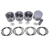 4X STD 82mm Piston Kit W/ Ring 19227 - 2105 15201 - 21110 Fits for Kubota Engine V1702 V1702B V1702T V1702E - Fab Heavy Parts