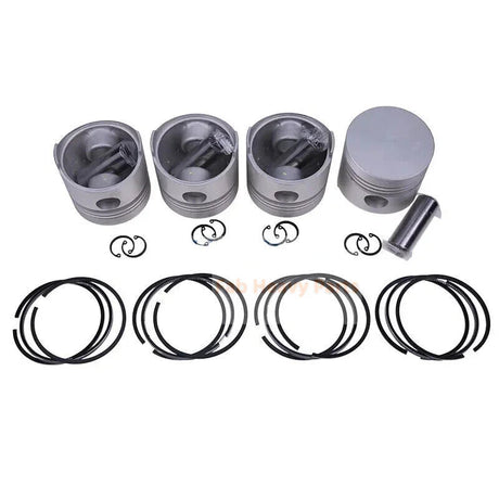 4X STD 82mm Piston Kit W/ Ring 19227 - 2105 15201 - 21110 Fits for Kubota Engine V1702 V1702B V1702T V1702E - Fab Heavy Parts