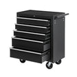 5 - Drawer Rolling Tool Chest w/Lock & Key Wheels Top Cushion & Drawer Liners - Black - Fab Heavy Parts