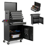 5 - Drawer Rolling Tool Storage Cabinet with 154pcs Tools Metal - Black - Fab Heavy Parts