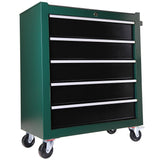 5 - Drawers Rolling Tool Chest Cabinet with Keyed Locking System - Green - Fab Heavy Parts