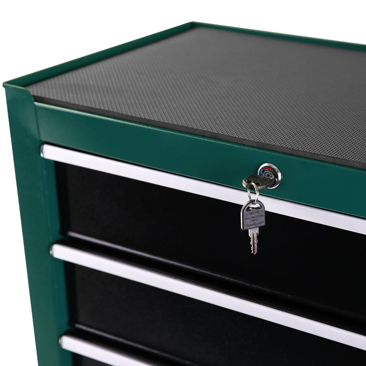 5 - Drawers Rolling Tool Chest Cabinet with Keyed Locking System - Green - Fab Heavy Parts