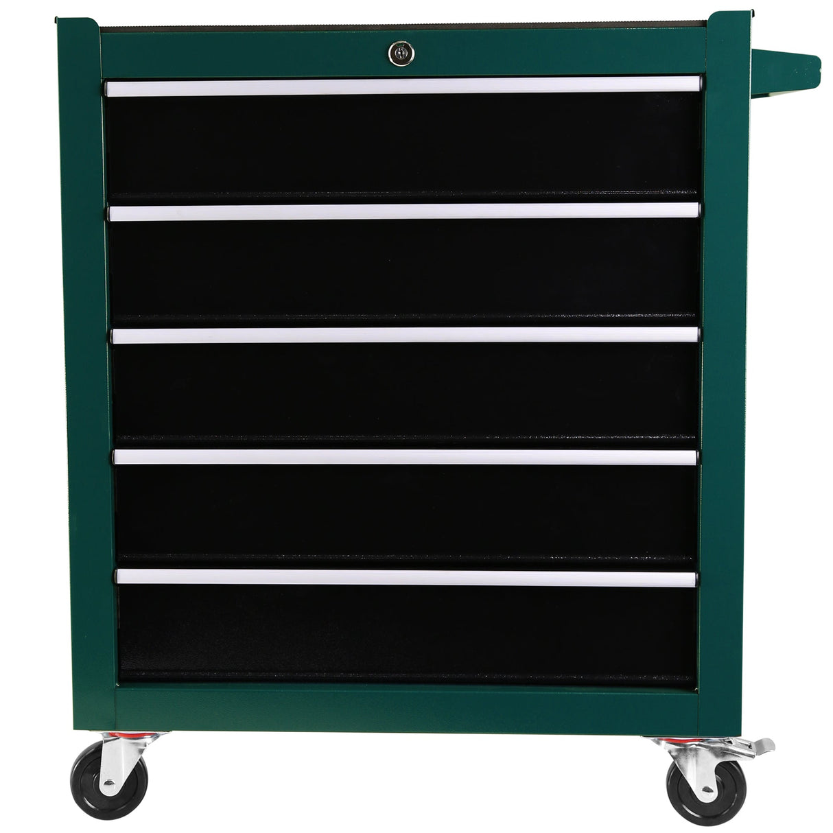 5 - Drawers Rolling Tool Chest Cabinet with Keyed Locking System - Green - Fab Heavy Parts