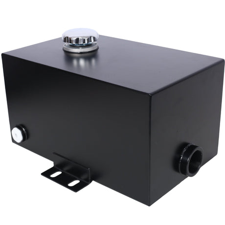 5 Gallon 14 Gauge Steel Hydraulic Fluid Reservoir Tank with Inlet 1 - 1/2' FNPT and Outlet 3/4' FNPT - Black - Fab Heavy Parts