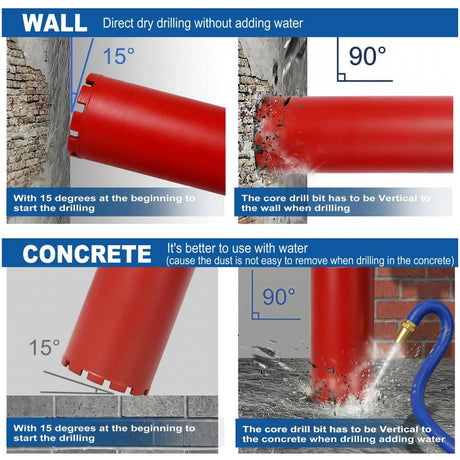 5 Inch Diamond Core Drill Bits 1-1/4“-7 Thread Diamond Core Bit for Cured Concrete with Rebar Hard Masonry Brick Block Stucco Stone Flat - Fab Heavy Parts