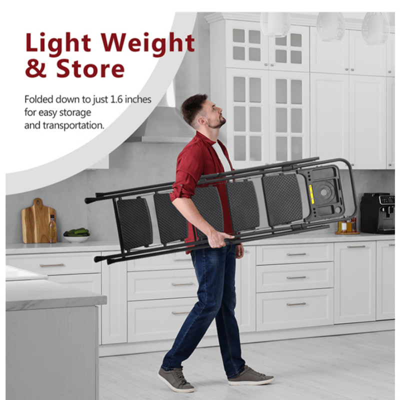 5 - Step Ladder Foldable Step Stool with Tool Tray and Wide Non Slip Pedals Sturdy Steel - Fab Heavy Parts