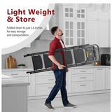 5 - Step Ladder Foldable Step Stool with Tool Tray and Wide Non Slip Pedals Sturdy Steel - Fab Heavy Parts