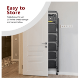 5 - Step Ladder Foldable Step Stool with Tool Tray and Wide Non Slip Pedals Sturdy Steel - Fab Heavy Parts