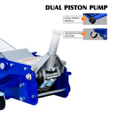 5 Ton Low Profile Floor Jack Heavy - Duty Steel Racing with Dual Piston Quick Lift Pump Lifting Range 4" - 21" - Fab Heavy Parts
