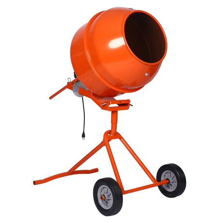 5.0 cu. ft. Portable Concrete Mixer Electric Cement ETL Certificated Copper Motor - Orange - Fab Heavy Parts