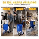 50 Lbs Siphon Feed Sandblaster Kit Portable Abrasive Blasting Machine with 9.8FT Hose Cast Aluminum Blasting Gun - Fab Heavy Parts