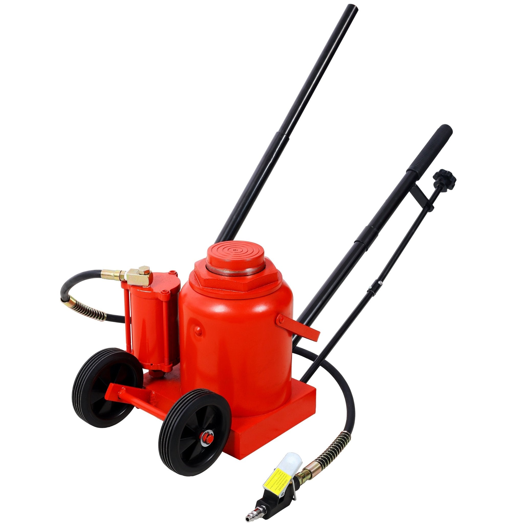 50 Ton 100,000LBS Air Hydraulic Bottle Jack with Pneumatic & Manual Hand Pump Rugged Steel Construction - Fab Heavy Parts