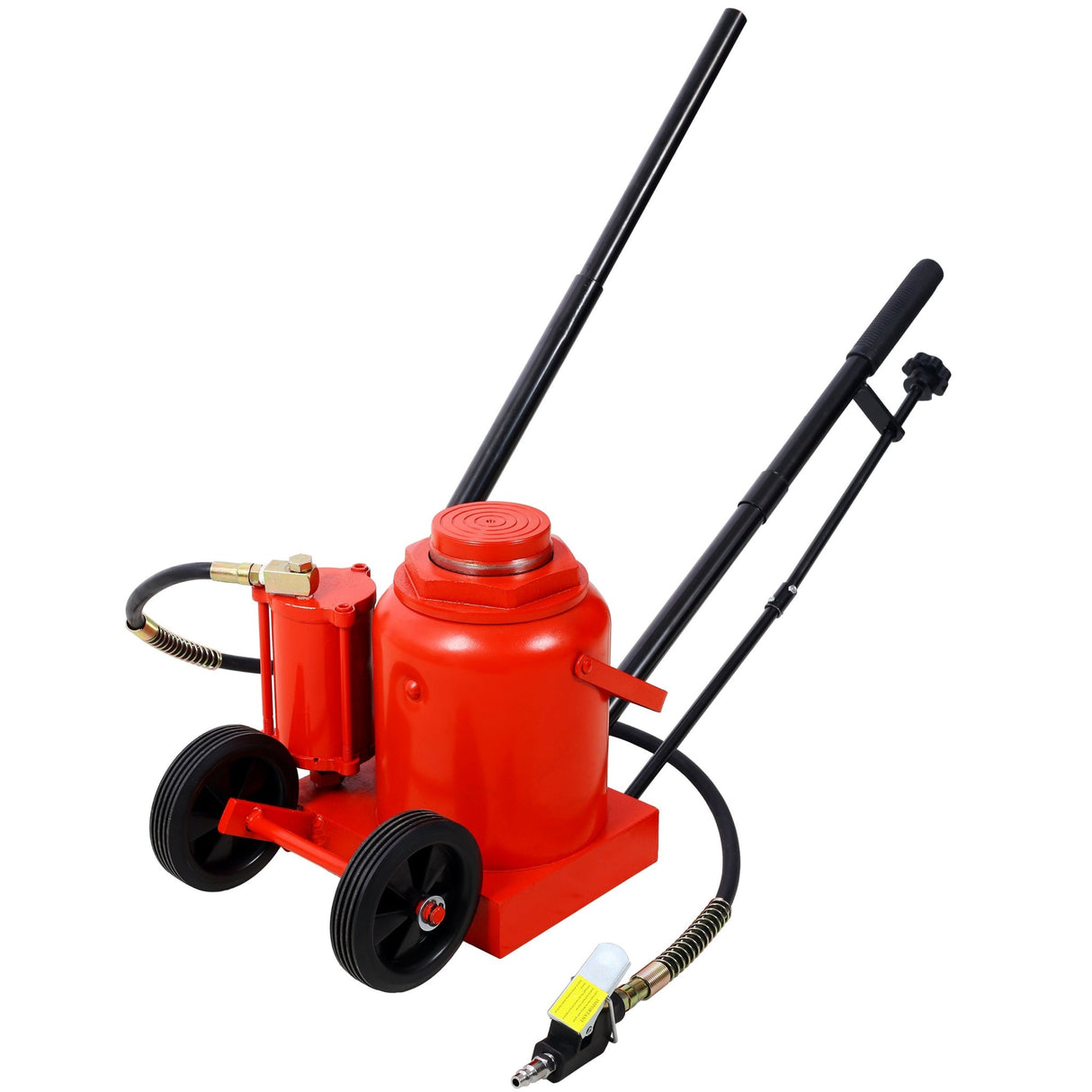 50 Ton 100,000LBS Air Hydraulic Bottle Jack with Pneumatic & Manual Hand Pump Rugged Steel Construction - Fab Heavy Parts