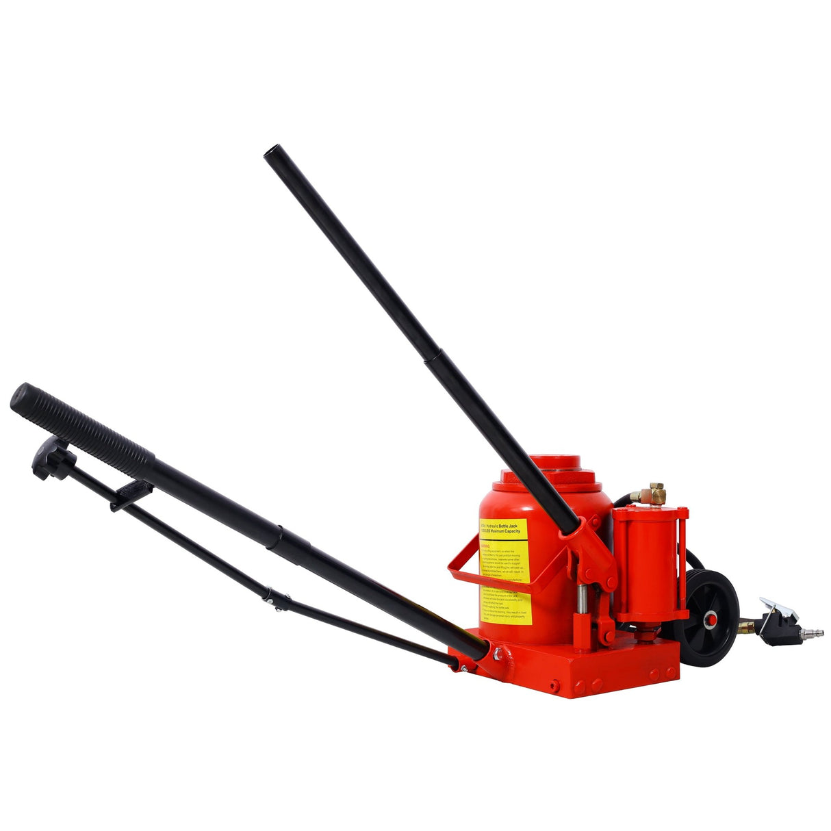 50 Ton 100,000LBS Air Hydraulic Bottle Jack with Pneumatic & Manual Hand Pump Rugged Steel Construction - Fab Heavy Parts