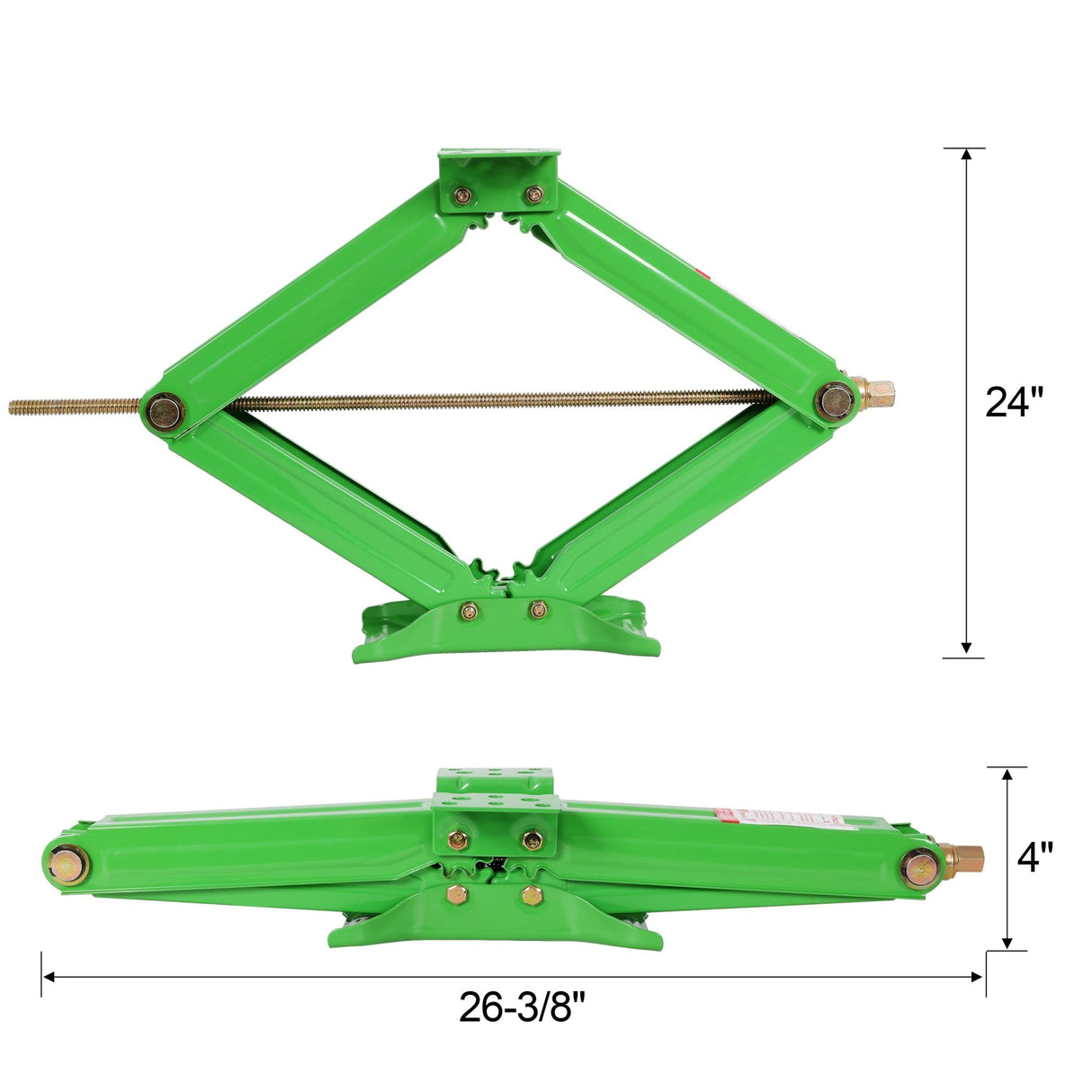 5000 lbs RV Scissor Jacks 24 in RV Stabilizer Leveling Scissor Jacks, Set of 2 - Green - Fab Heavy Parts