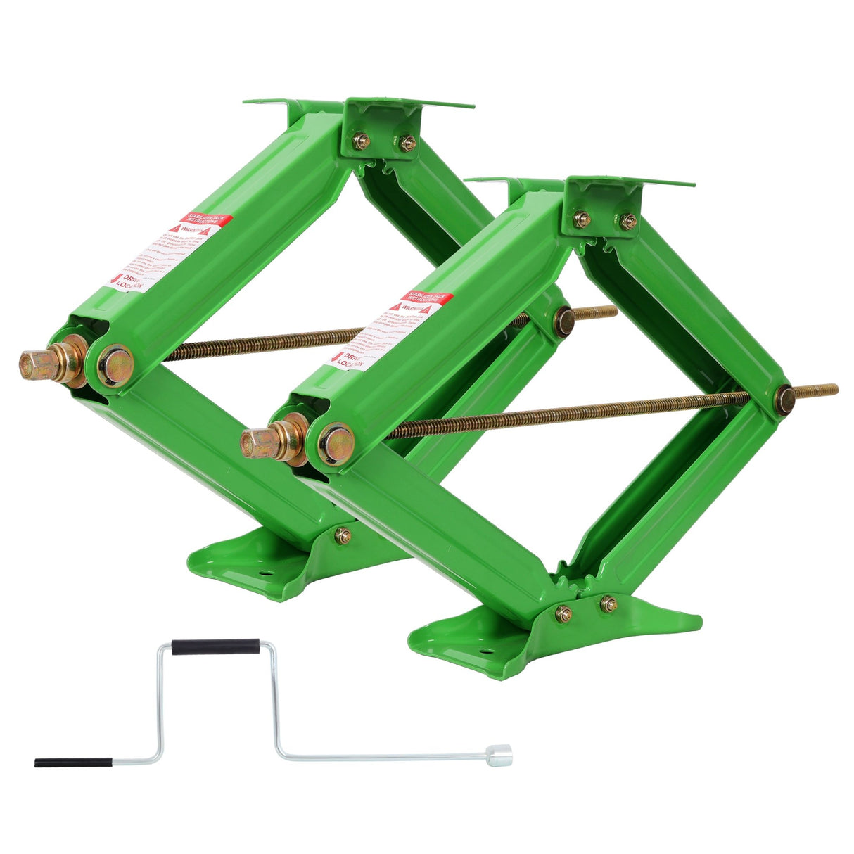5000 lbs RV Scissor Jacks 24 in RV Stabilizer Leveling Scissor Jacks, Set of 2 - Green - Fab Heavy Parts