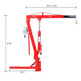 500Lb Pickup Truck Hydraulic PWC Dock Jib Engine Hoist Crane Hitch Mount Lift 2' - Red - Fab Heavy Parts