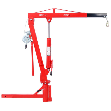 500Lb Pickup Truck Hydraulic PWC Dock Jib Engine Hoist Crane Hitch Mount Lift 2' - Red - Fab Heavy Parts