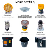 50L Grain Mill Grinder Electric Corn Grinder with 5 Grinder Sieves + 1 Wrench - Fab Heavy Parts