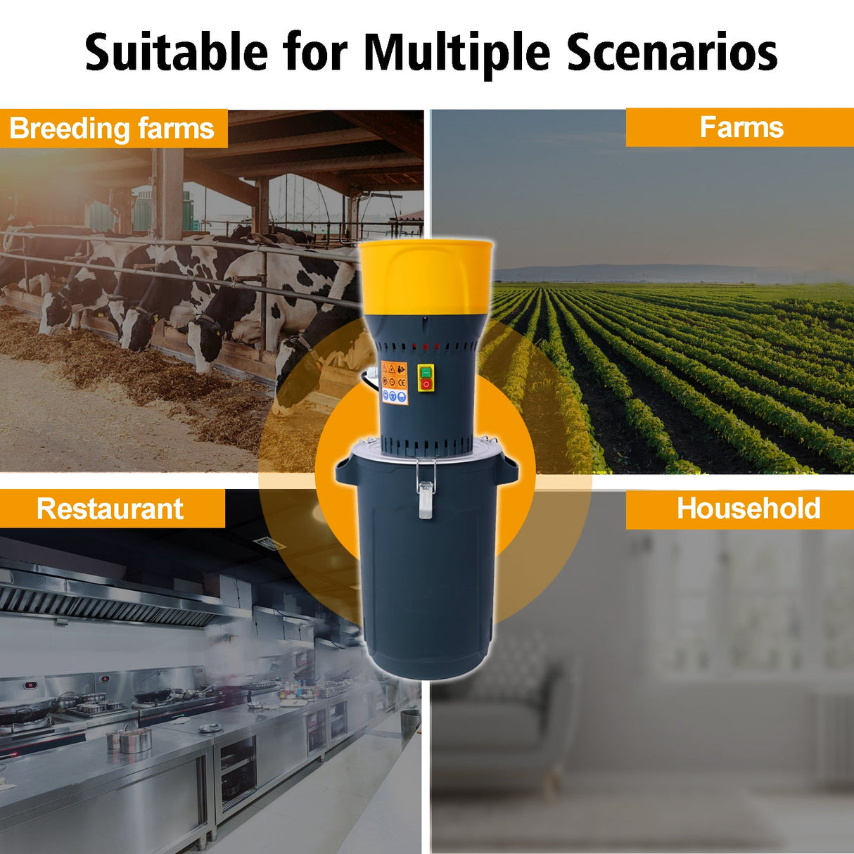 50L Grain Mill Grinder Electric Corn Grinder with 5 Grinder Sieves + 1 Wrench - Fab Heavy Parts