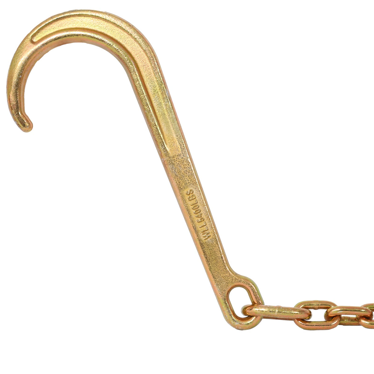 5/16''x2' G70 Tow Chain V Bridle with Large Shank J Hooks and Grab Hooks 4700 lbs Working Load Limit - Fab Heavy Parts