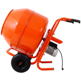 224L 8CUFT Horizontal Portable Cement Mixer Wheel Barrow Portable Cement Concrete Mixer 115V-60HZ