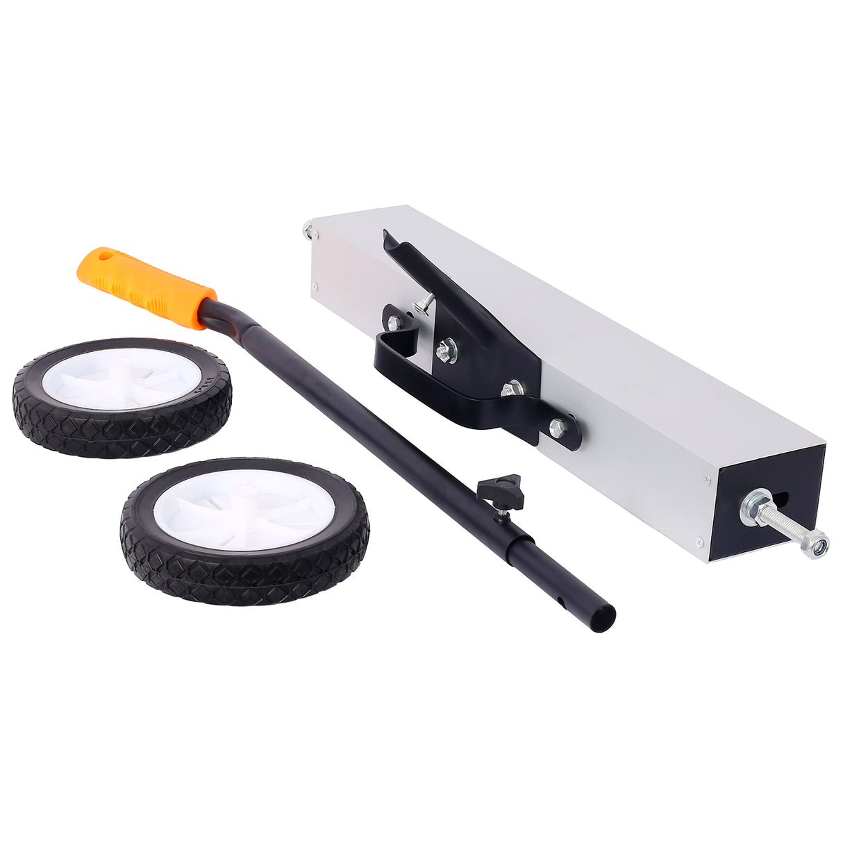 24'' Rolling Magnetic Pick-Up Sweeper Heavy Duty Push Type with Release 30 Lbs Capacity--Black and Silver