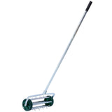 Spike Lawn Aerator Heavy Duty Rotary Push with Steel Handle--Green