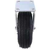 4PCS 10IN Pneumatic Tire(2PCS Swivel +2PCS Rigid) Caster Wheel Swivel Plate Steel Hub with Ball Bearings 5/8-Inch Bore Centered Axle Black