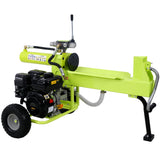 Log Splitter Portable 20 Ton Auto Return Ram System 7HP Engine Horizontal Full Beam Steel Wedge Firewood Splitting Forestry Harvesting EPA Compliant--Green