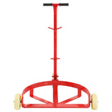 55 Gallon Drum Dolly with 2 Fixed PU Wheels and 1 Swivel Wheel 1200lbs Capacity - Red - Fab Heavy Parts