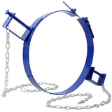 55 Gallon Drum Lifter Ring Steel Tilting Painted Carbon 1200 Lbs Capacity - Blue - Fab Heavy Parts