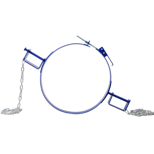 55 Gallon Drum Lifter Ring Steel Tilting Painted Carbon 1200 Lbs Capacity - Blue - Fab Heavy Parts