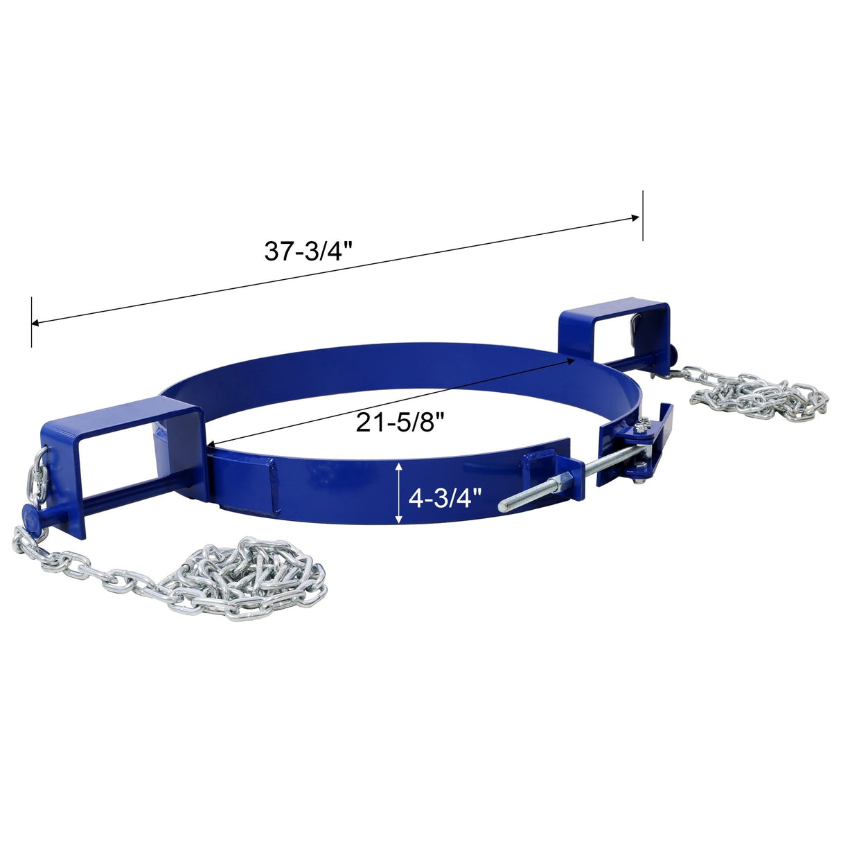 55 Gallon Drum Lifter Ring Steel Tilting Painted Carbon 1200 Lbs Capacity - Blue - Fab Heavy Parts