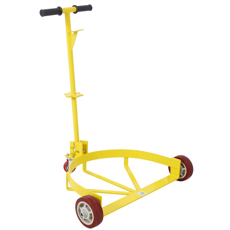 55 Gallon Low Profile Drum Dolly 1200 lb Capacity Steel - Yellow - Fab Heavy Parts