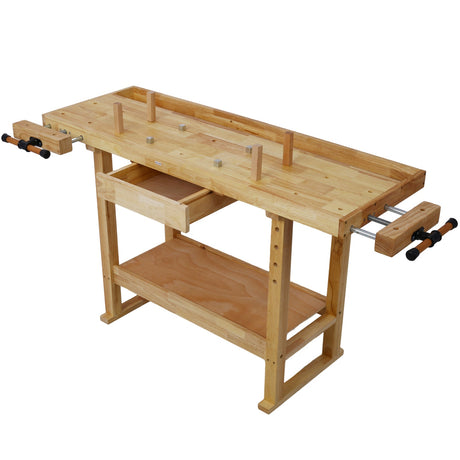 55 - Inch Wooden Workbench for Garage Workshop and Home - Fab Heavy Parts