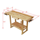 55 - Inch Wooden Workbench for Garage Workshop and Home - Fab Heavy Parts