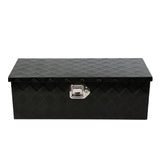 30 Inch Truck Box Heavy Duty Black Aluminum 5 Bar Tread Tool Long Box with Lock Keys 30.1"×12.8"×10.4"