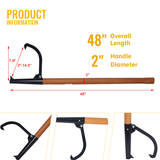 Log Peavy Cant Hook 48" Peavey Point Logging Tool Roller 15in Opening Black