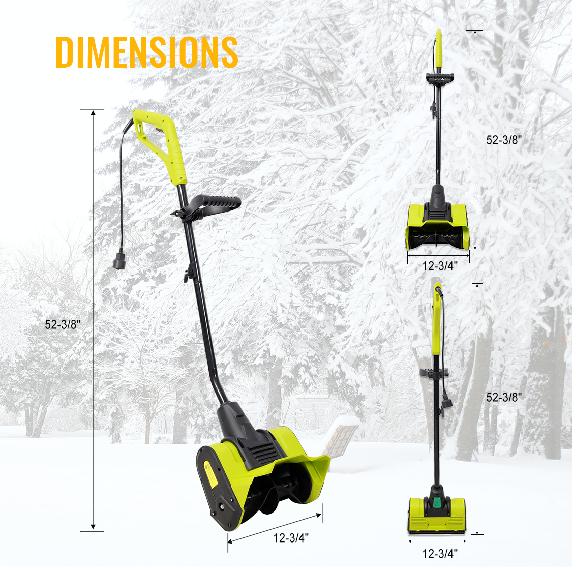 12-Inch Corded Snow Blower 120V-60Hz ETL Certificate