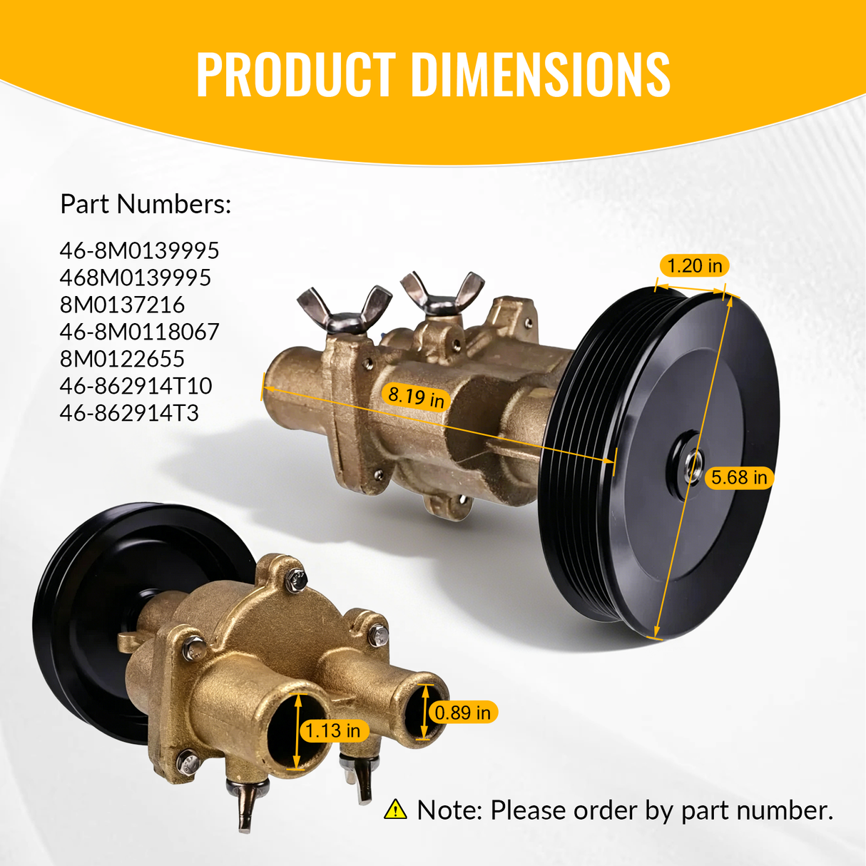 Sea Water Pump Assembly 46-8M0139995 468M0139995 8M0137216 46-8M0118067 Fits for Mercury Mercruiser Engines 4.3L 5.0L 5.7L 6.2L
