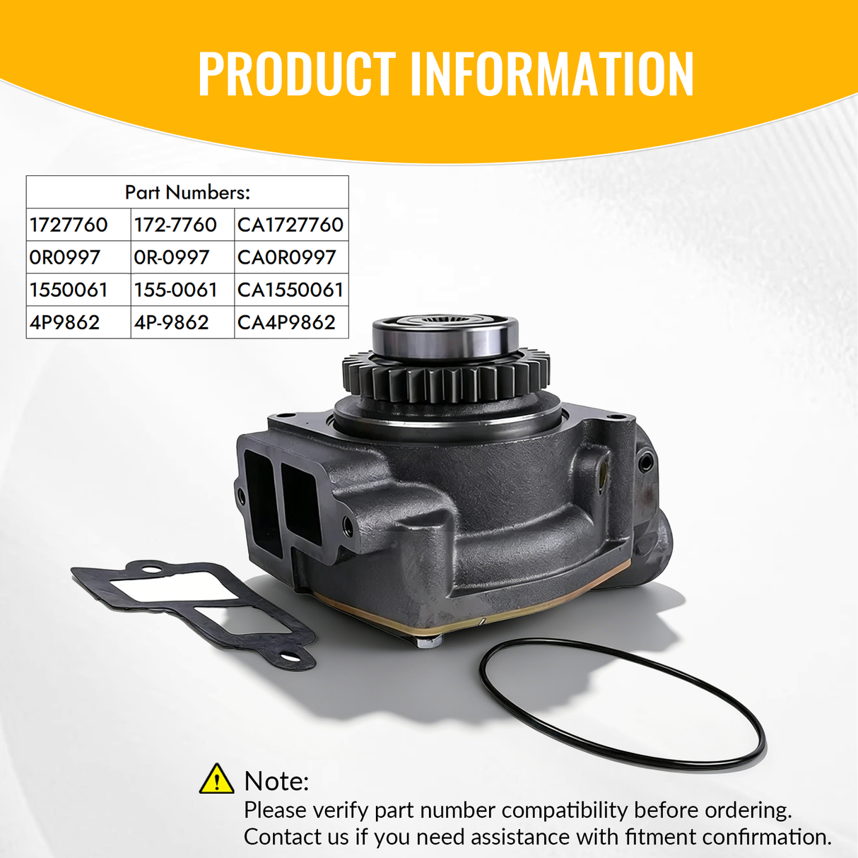Water Pump 1727760 0R0997 172-7760 0R-0997 Fits for Caterpillar 3304 3306 Engine 330 350 966F D4H D6D R1300 R1300G
