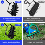 Lawn Aerators Heavy Duty Soil Penetrator Spikes--Black