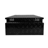 26 Inch Truck Box Aluminum Stripes Plated Tool Box na may Lock at Keys Black 26.2"x13.2"x12"