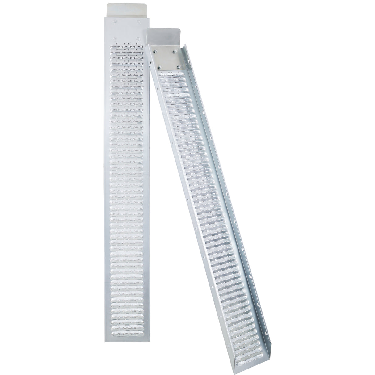 Pack of 2 66" L 960lbs Capacity Loading Ramps with 2pcs Tie Straps 1Pair Gloves--Silver