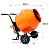 5CUFT(150L) Horizontal Portable Cement Mixer, Wheel Barrow Portable Cement Concrete Mixer 115V - 60HZ CSA Certificated - Fab Heavy Parts