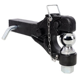 8 Ton 16000 LBS Pintle Hook 2 Inch Pintle Hitch Receiver with 2 Inch Trailer Bal Fits 2.5 to 3-inch Lunette Ring for Trailers