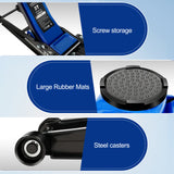 3 ton 6600 lbs vloerkrik met laag profiel, dubbele zuiger, snelhefpomp, hefbereik 75 mm / 2,95 "-500 mm / 19,69" - blauw