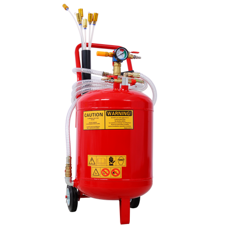 24L 6.3 Gallon Air Pneumatic Waste Oil Extractor Portable Oil Drain Tank Professional Integrated Level Gauge
